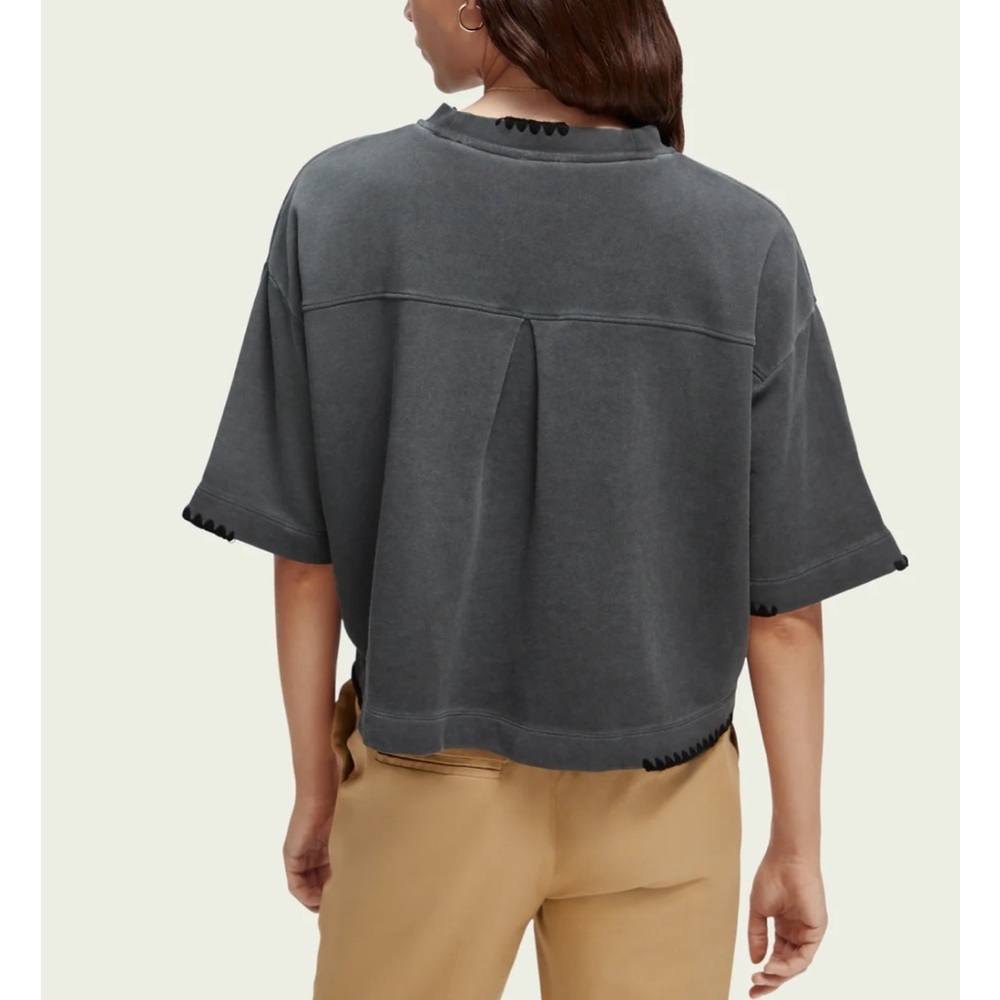 Scotch & Soda Charcoal Boxy Fit Top Organic Cotton Size Small NWOT